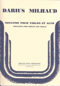 Milhaud Sonatine Op226 Violin & Viola Sheet Music Songbook