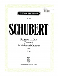 Schubert Concerto D Violin And Piano Sheet Music Songbook