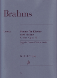 Brahms Sonata G Op78 Violin & Piano Sheet Music Songbook