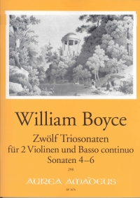 Boyce 12 Trio Sonatas 4-6 Two Violins & Bc Sheet Music Songbook