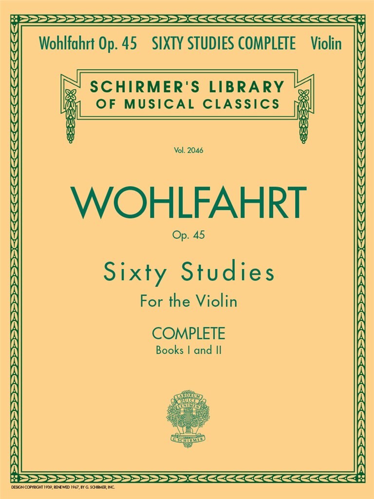 Wohlfahrt 60 Studies Op45 Complete Bks 1 & 2 Violi Sheet Music Songbook