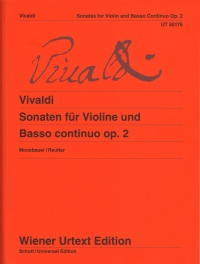 Vivaldi Sonatas Op2 Violin & Basso Continuo Sheet Music Songbook