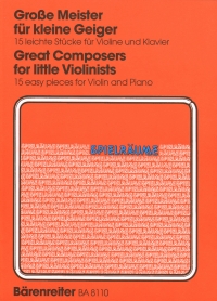 Great Composers For Little Violinists 15 Easy Sheet Music Songbook