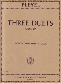 Pleyel Duets For Violin And Viola Op69 Sheet Music Songbook