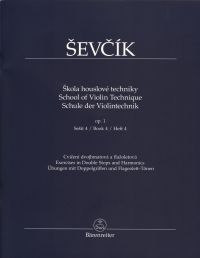 Sevcik School Of Violin Technique Op1 Vol 4 Sheet Music Songbook