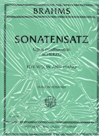 Brahms Sonatensatz Op Post Violin & Piano Sheet Music Songbook