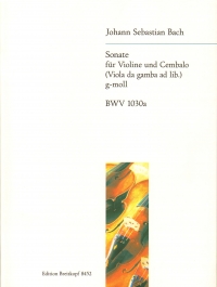 Bach Sonata Gmin Bwv1030a Violin & Piano Sheet Music Songbook