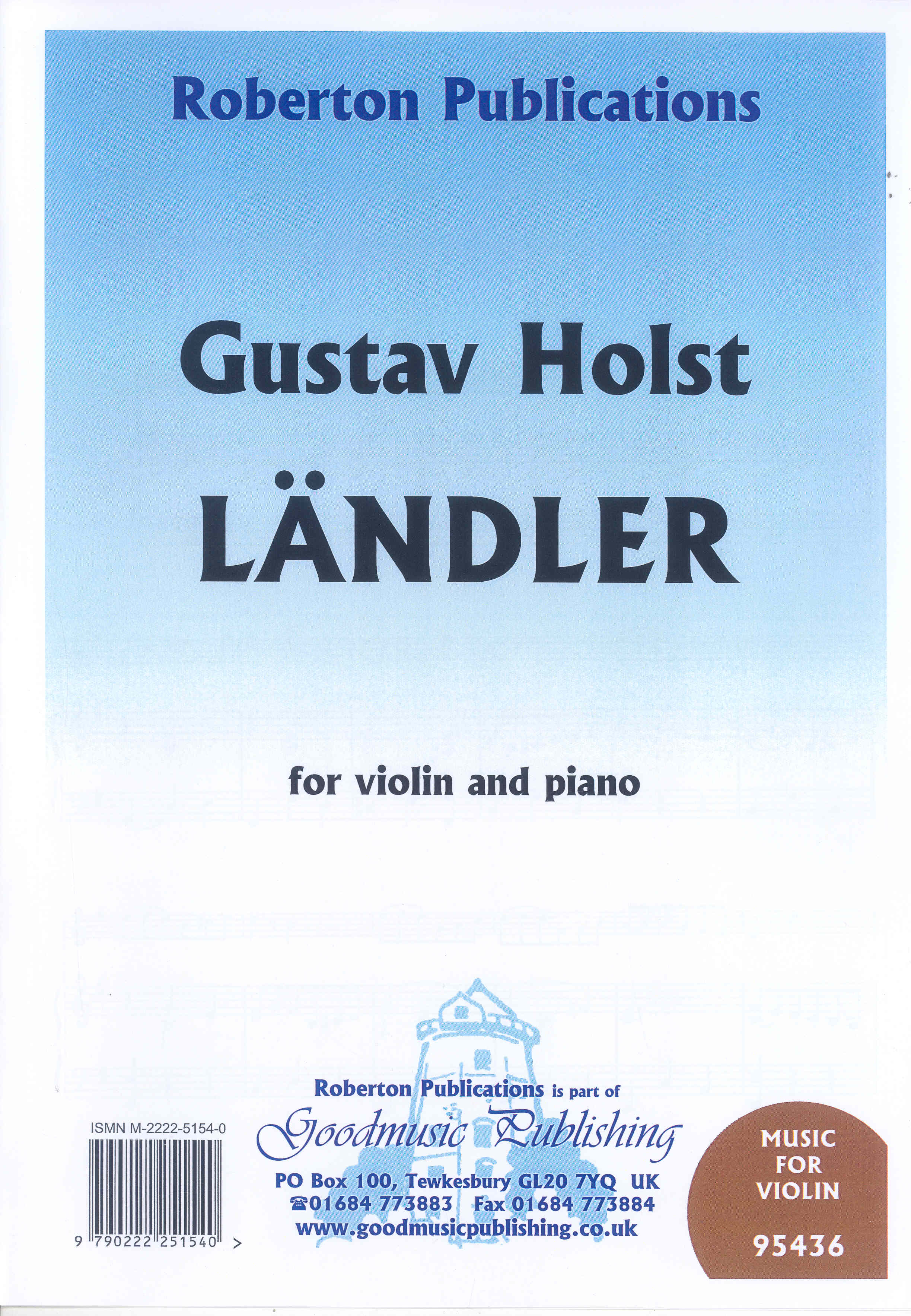 Holst Landler Violin & Piano Sheet Music Songbook