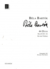 Bartok 44 Duets Band 2 2 Violins Sheet Music Songbook
