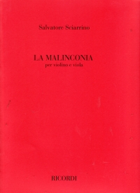 Sciarrino La Malinconia Violin & Viola Sheet Music Songbook