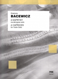 Bacewicz 4 Capricci For Violin Solo Sheet Music Songbook