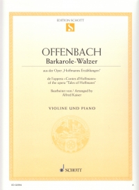Offenbach Barcarole-waltz Violin & Piano Sheet Music Songbook