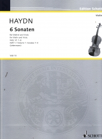 Haydn 6 Sonatas Hobvi 1-6 Heft 1 Violin & Viola Sheet Music Songbook