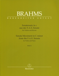Brahms Sonata Movement From Fae Sonata Woo2 Violin Sheet Music Songbook