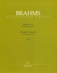 Brahms Sonata Op100 A Violin & Piano Sheet Music Songbook