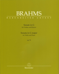 Brahms Sonata Op78 G Violin & Piano Sheet Music Songbook