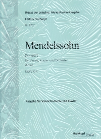 Mendelssohn Concerto D Minor Violin, Piano, & Red Sheet Music Songbook