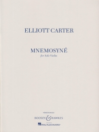 Carter Mnemosyne Solo Violin Sheet Music Songbook