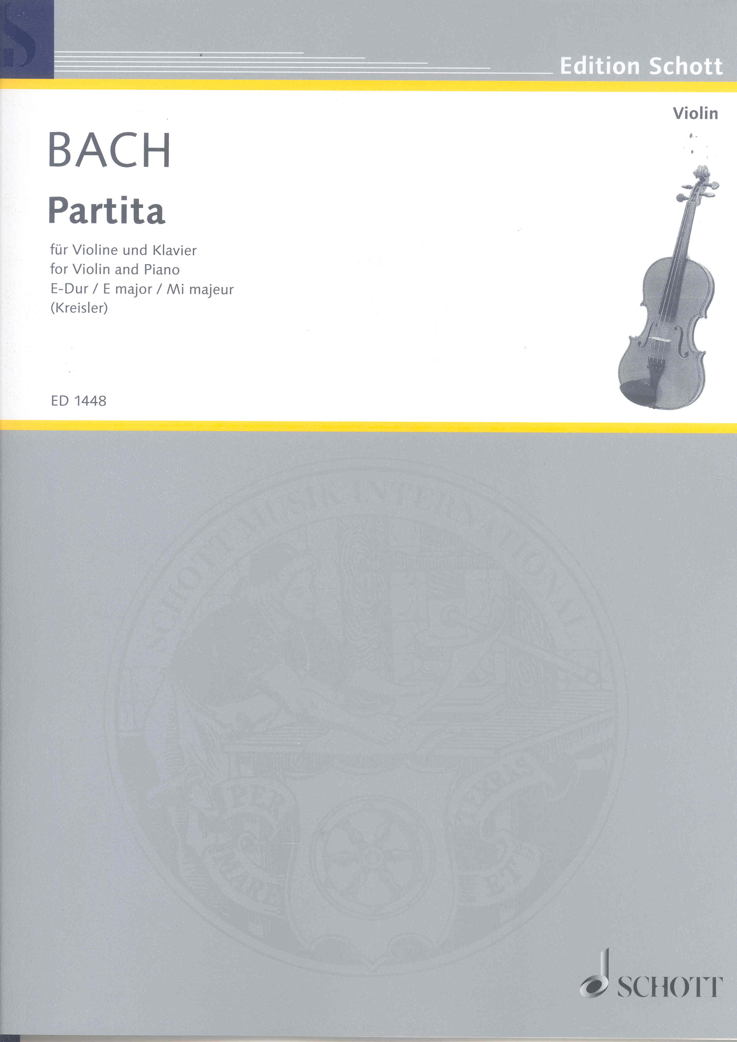 Bach Partita In E Major Kreisler Violin & Piano Sheet Music Songbook