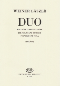 Weiner Duo Lukacs Violin & Viola Sheet Music Songbook