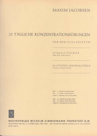 Jacobsen 25 Daily Concentration Exercises 2 Violin Sheet Music Songbook