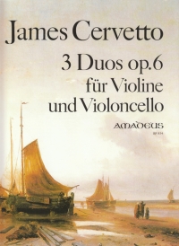 Cervetto 3 Duos Op6 Violin & Cello Sheet Music Songbook