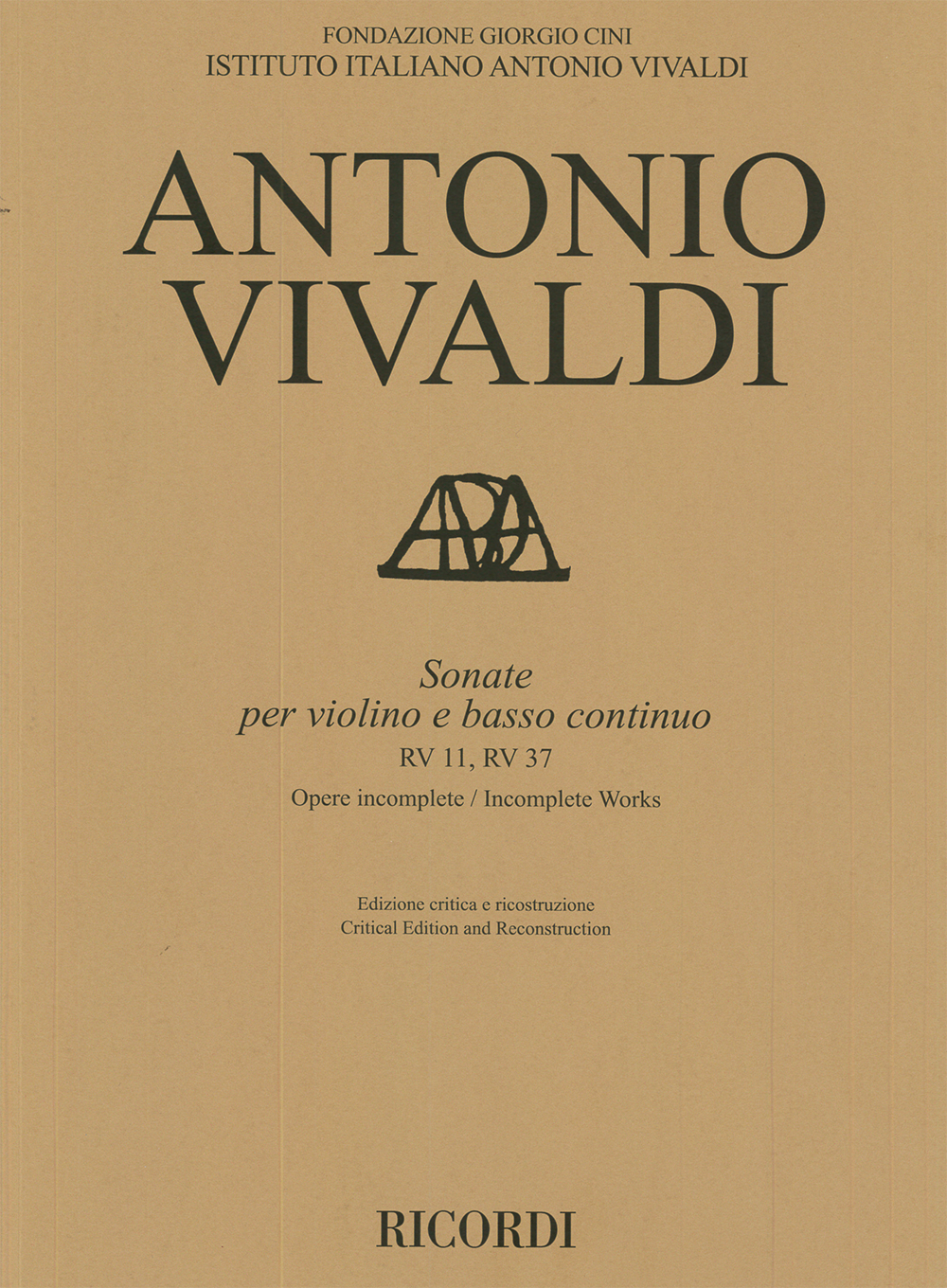 Vivaldi Sonate Violino Basso Continuo Rv11 Rv37 Sheet Music Songbook