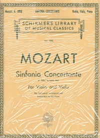 Mozart Sinfonia Concertante Violin, Viola & Piano Sheet Music Songbook