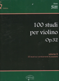 Sitt 100 Studi Per Violino Op32 Volume 3 Sheet Music Songbook