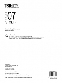 Trinity Violin Exam 2020-2023 Grade 7 Part Sheet Music Songbook