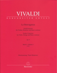 Vivaldi La Stravaganza Op4 Vol I Piano Reduction Sheet Music Songbook