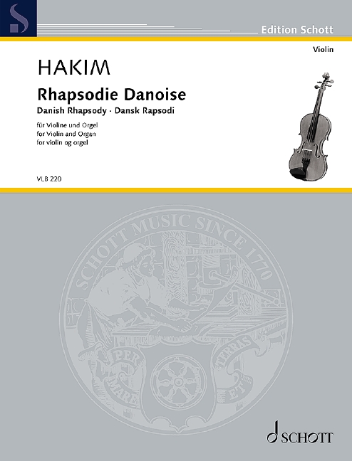 Hakim Danish Rhapsody Violin & Organ Sheet Music Songbook
