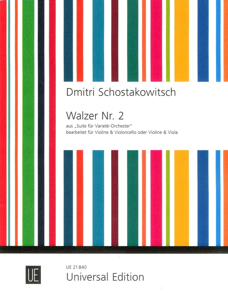 Shostakovich Waltz No 2 Violin & Cello Or Viola Sheet Music Songbook
