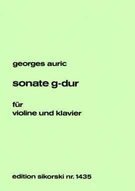 Auric Sonate G-dur Violin & Piano Sheet Music Songbook