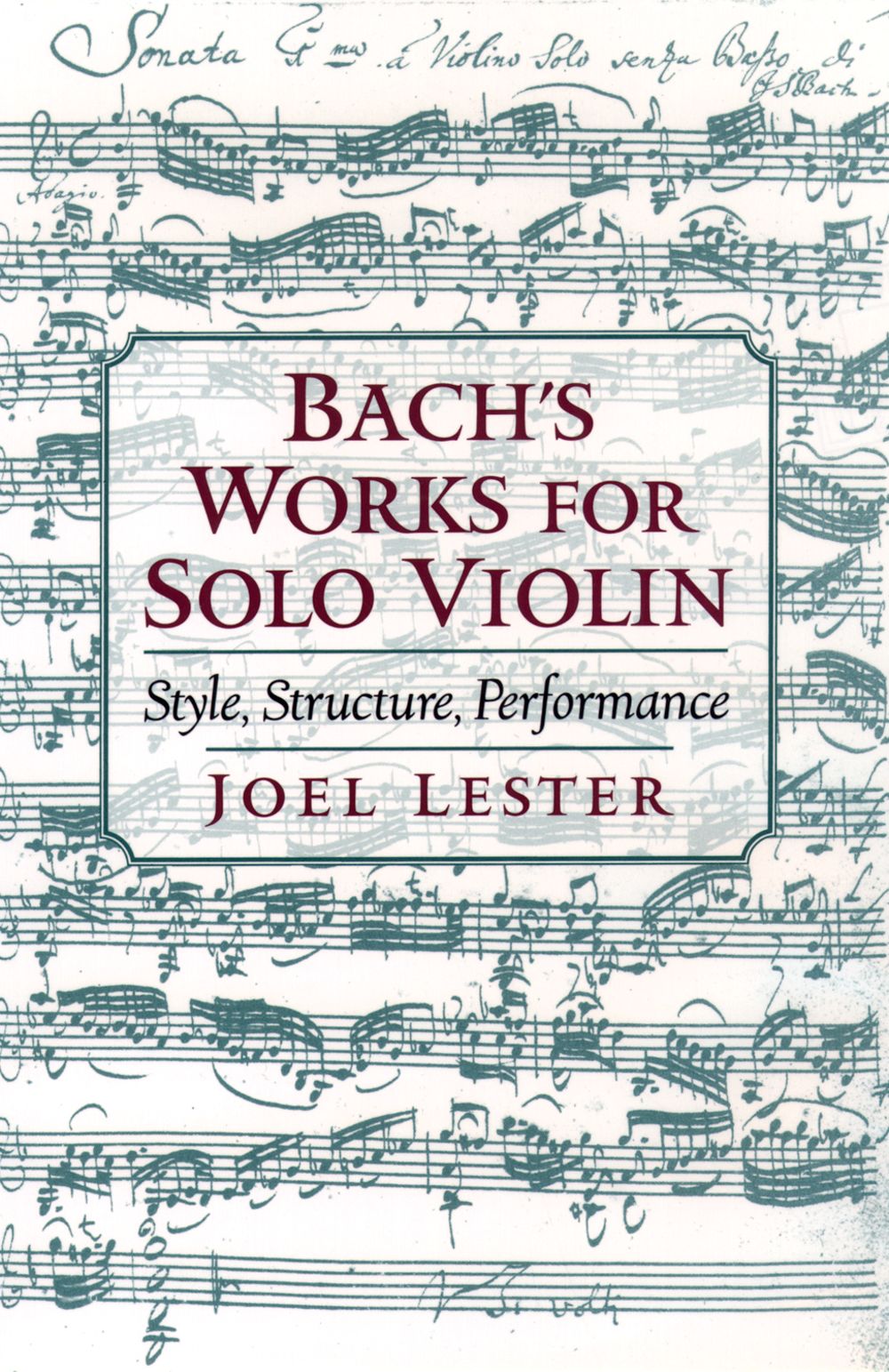 Lester Bachs Works For Solo Violin Hardback Sheet Music Songbook