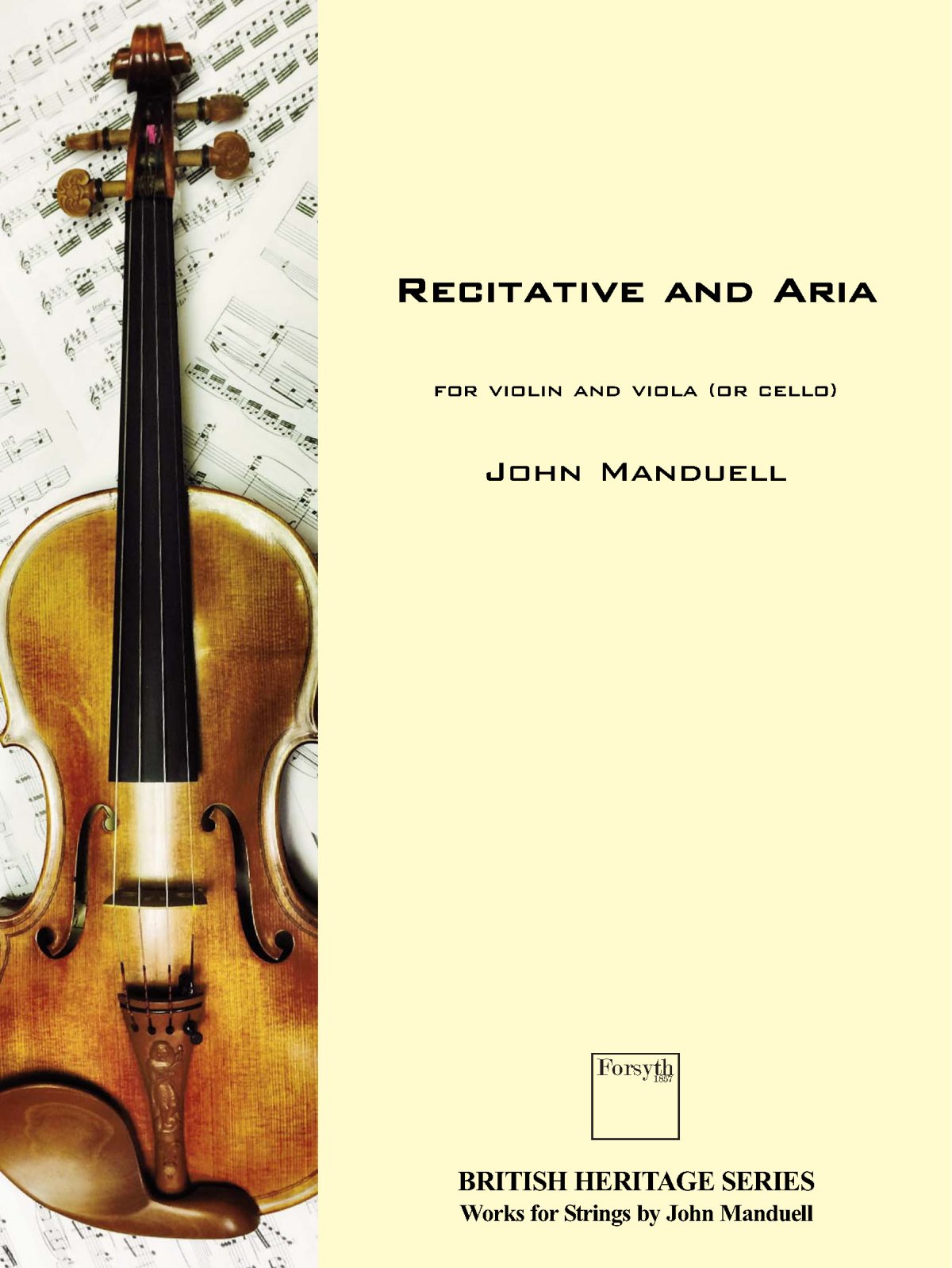 Manduell Recitative And Aria Violin & Viola/cello Sheet Music Songbook