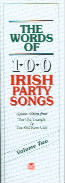 Words Of 100 Irish Party Songs Vol 2 Sheet Music Songbook