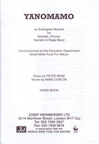 Yanomamo Rose & Conlon Word Book Sheet Music Songbook