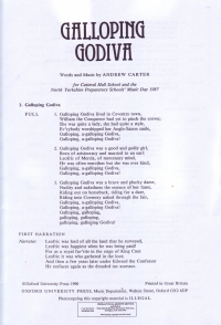 Galloping Godiva Carter Word Booklet Pack 10 Sheet Music Songbook