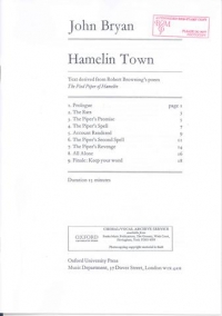Hamelin Town Bryan Vocal Score Sheet Music Songbook