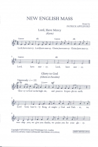 New English Mass Appleford Congregational Part Sheet Music Songbook