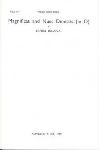 Magnificat & Nunc Dimittis D Bullock Sheet Music Songbook