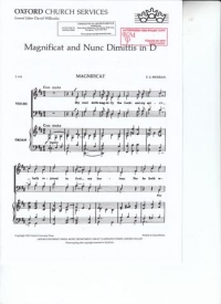 Moeran Magnificat & Nunc Dimittis D Satb & Organ Sheet Music Songbook