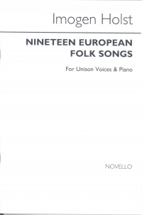 19 European Folk Songs Holst Sheet Music Songbook