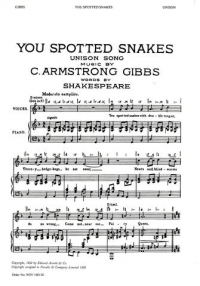 You Spotted Snakes Gibbs/shakespeare Unison Sheet Music Songbook
