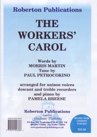 Workers Carol Breese/martin/petrocokino Unison Sheet Music Songbook