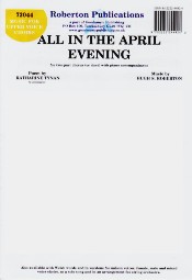 All In The April Evening Roberton/tynan 2 Part Sheet Music Songbook