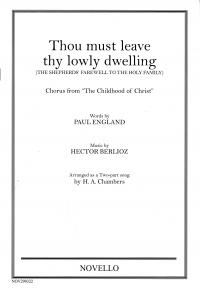Thou Must Leave Thy Lowly Dwelling Berlioz Sa Sheet Music Songbook