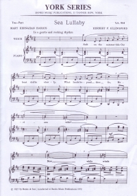 Sea Lullaby Ellingford/harris 2part Sheet Music Songbook