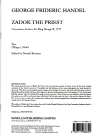 Zadok The Priest Handel Ssaatbb Sheet Music Songbook